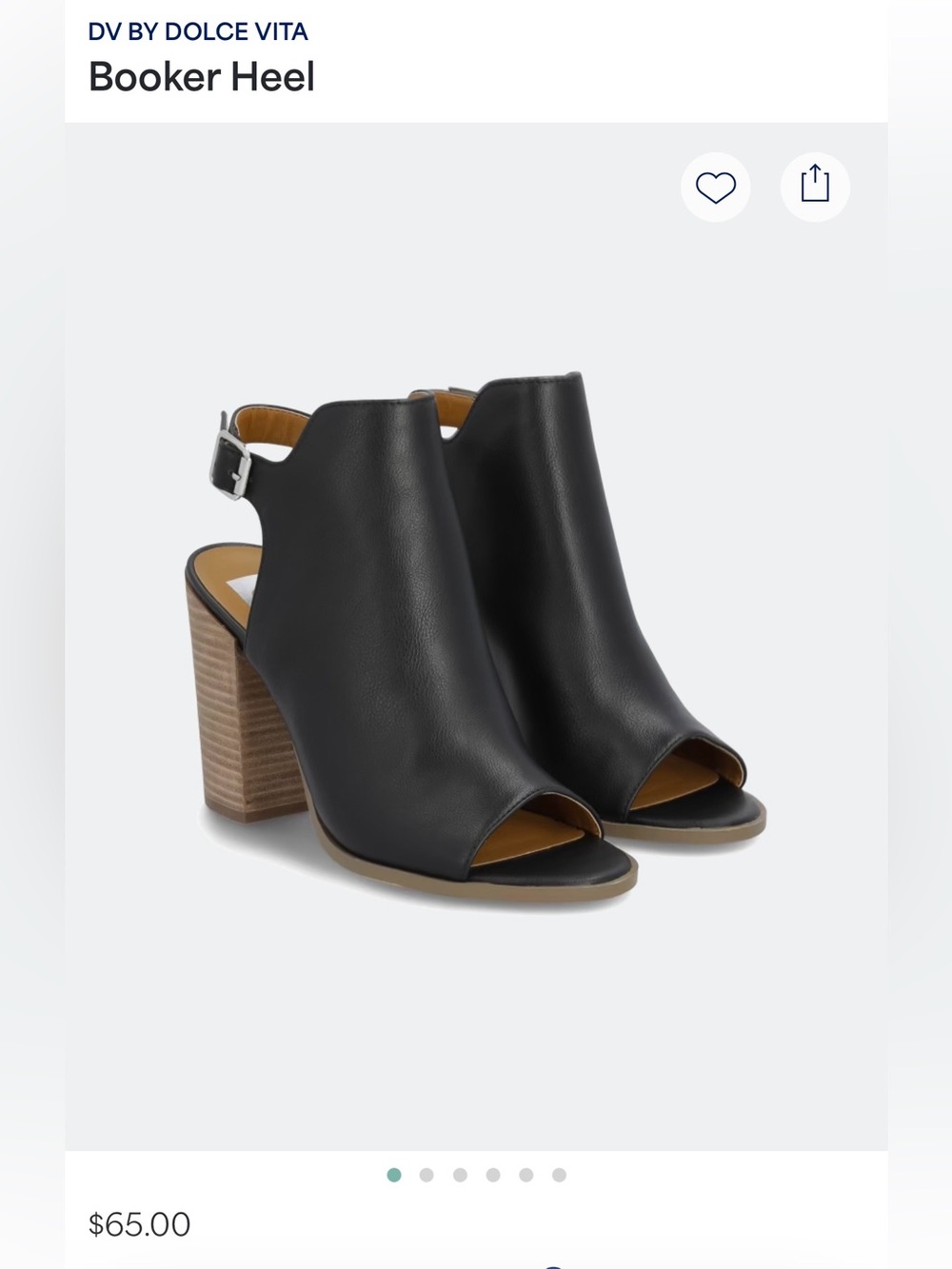 DV by Dolce Vita Booker Block Heel Peep-Toe Sandal in Black